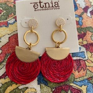Red dangling earrings- ETNIA accessories